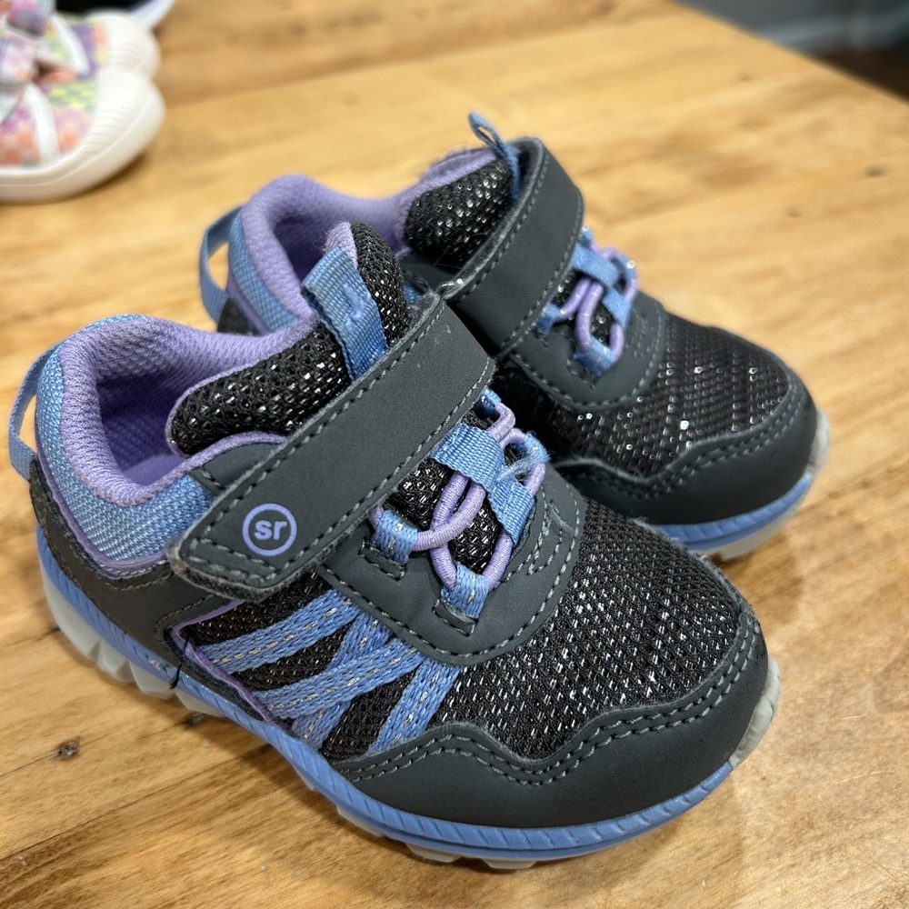 Toddler Grey and Blue Sneakers Stride Rite